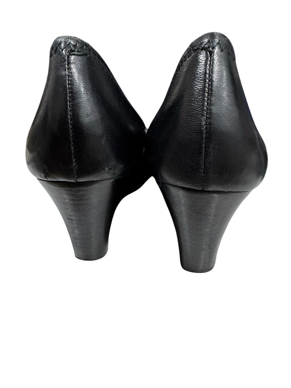 Tory Burch Black Leather Flats with Gold Logo Medallion - Picture 3 of 12